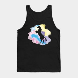 Horse lover Equestrian Watercolor artwork riding gifts Tank Top